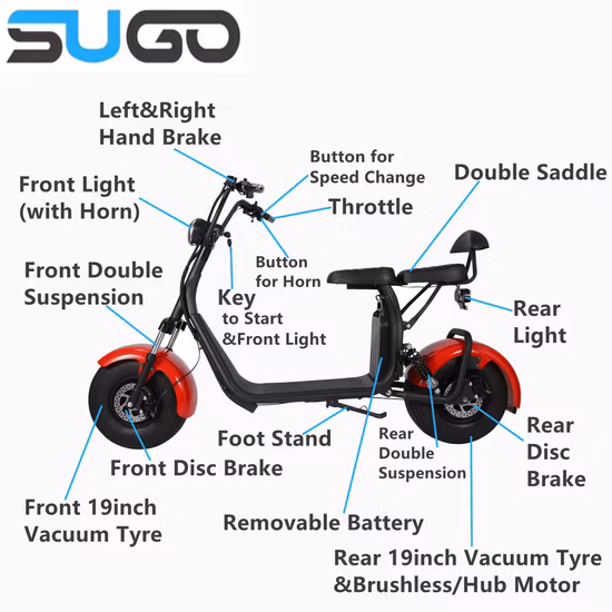 A mais nova motocicleta elétrica citycoco scooter elétrica adulta 2000w motocicleta elétrica
